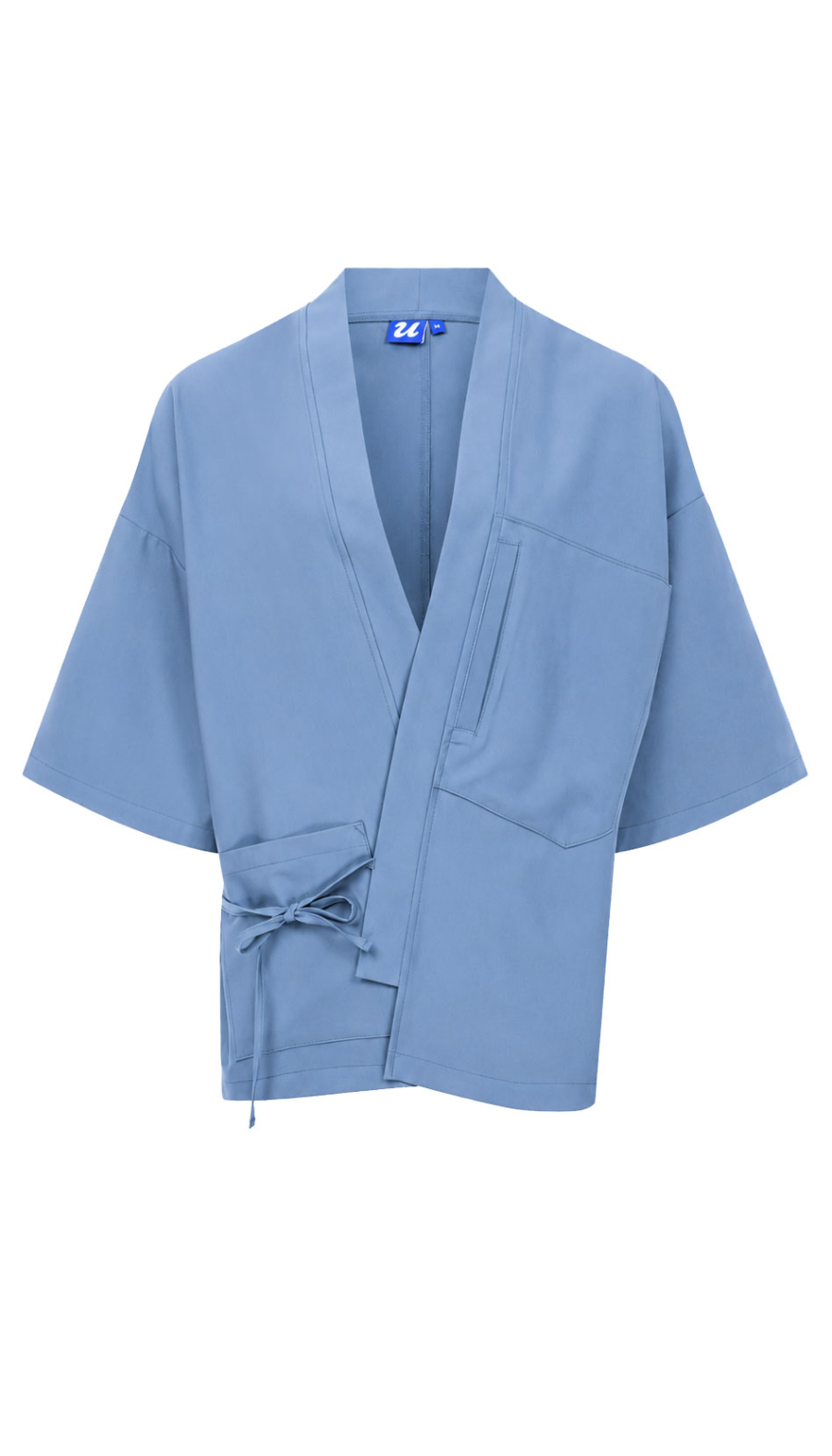 Kobe – Buz Mavi Unisex 3/4 Kollu Japon Şef Kimono